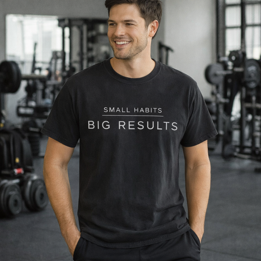 Small Habits Big Results Shirt | Motivational Fitness Tee, Healthy Habits, Discipline Mindset, Wellness Lifestyle T Shirt, Self-Care Gift