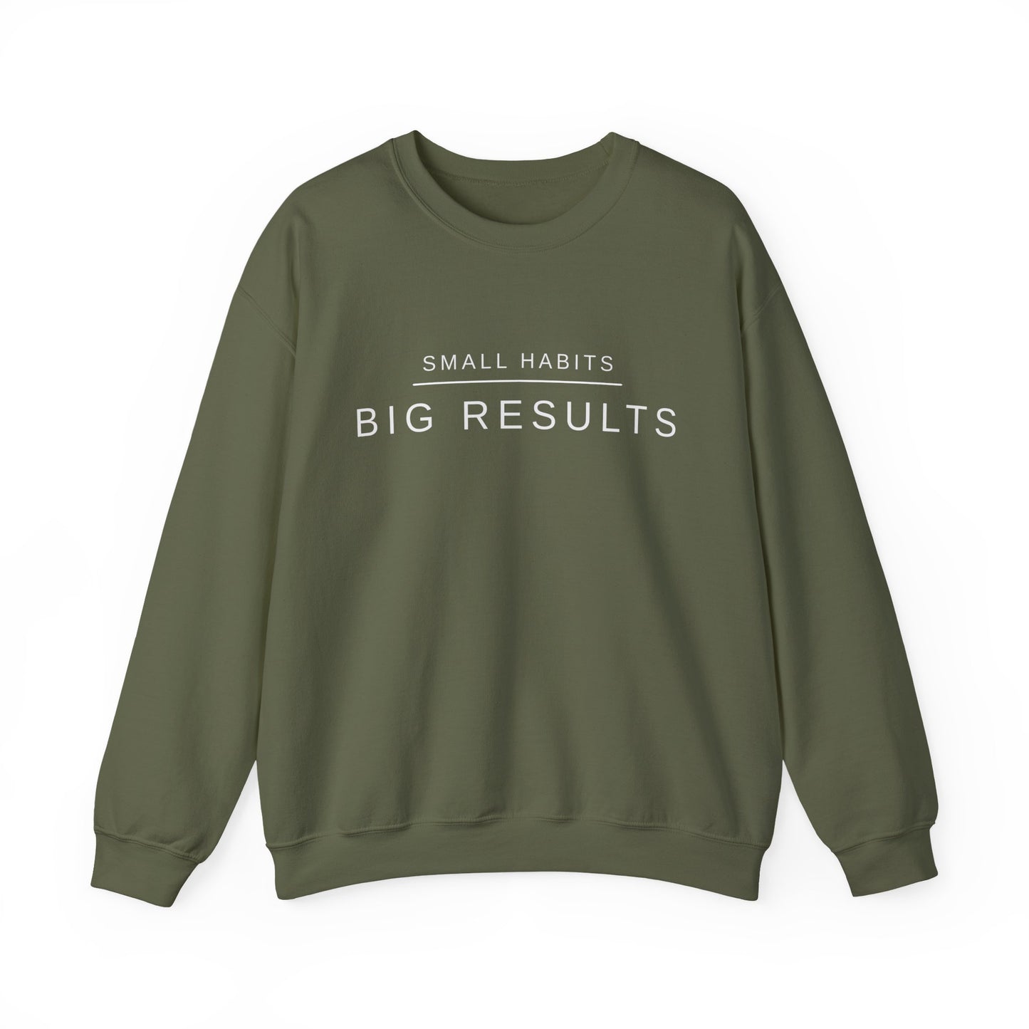 Small Habits Big Results Sweatshirt | Motivational Fitness Crewneck | Minimal Design, Discipline Mindset, Wellness & Healthy Lifestyle Gift