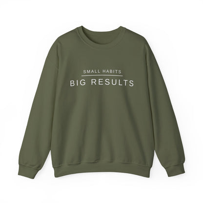 Small Habits Big Results Sweatshirt | Motivational Fitness Crewneck | Minimal Design, Discipline Mindset, Wellness & Healthy Lifestyle Gift
