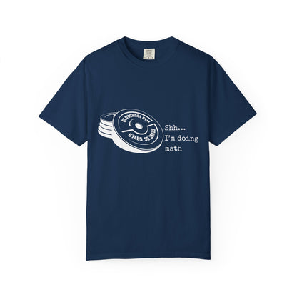 Shh I’m Doing Math Gym Shirt, 6-7 Meme Weightlifting Tee, Oldschool Gym Plate Design, Funny Fitness Workout T-Shirt, Gift