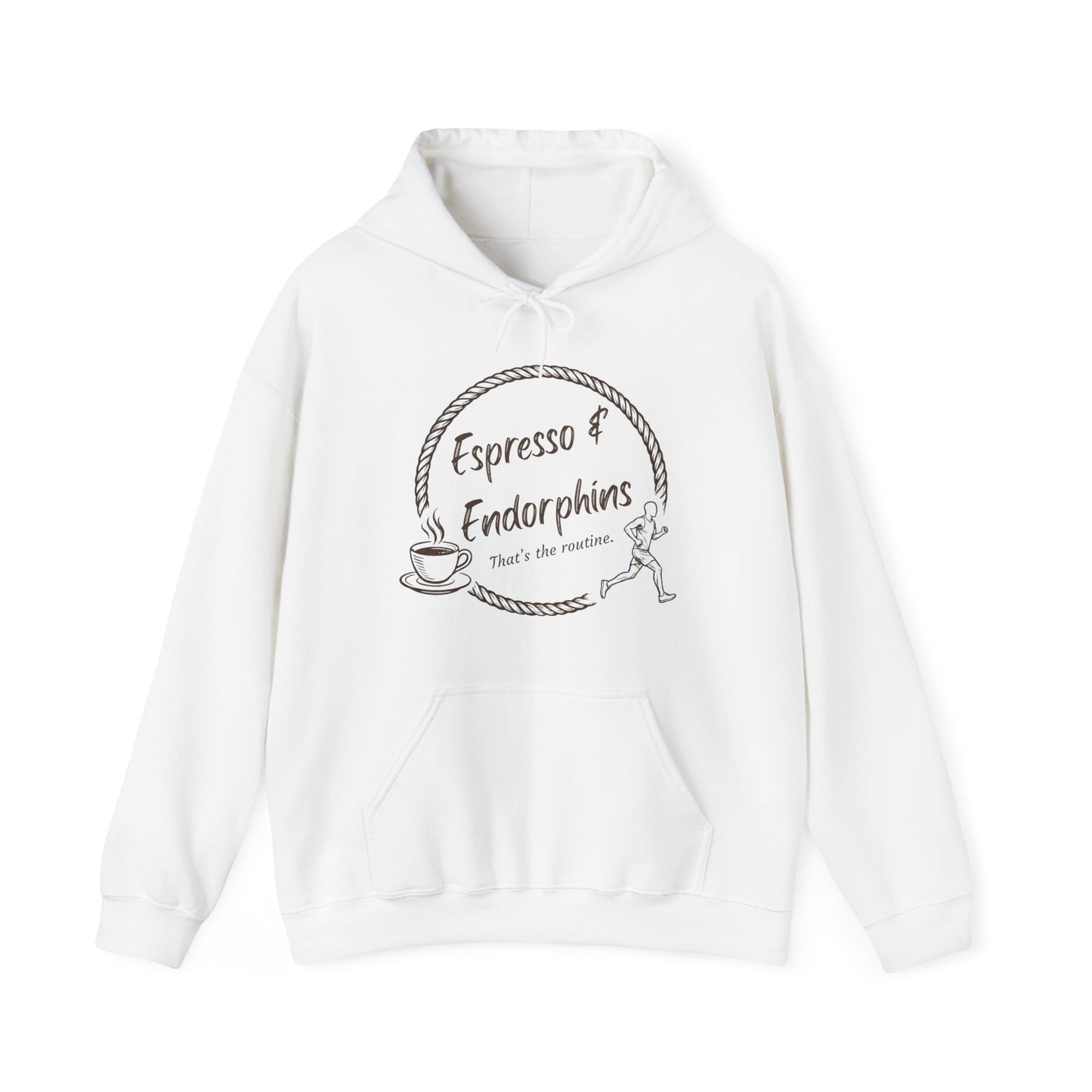 Espresso & Endorphins Hoodie, Coffee and Cardio, Runner Gift, Gym Workout Sweatshirt, Funny Coffee Lover Running Fitness, Marathon Training