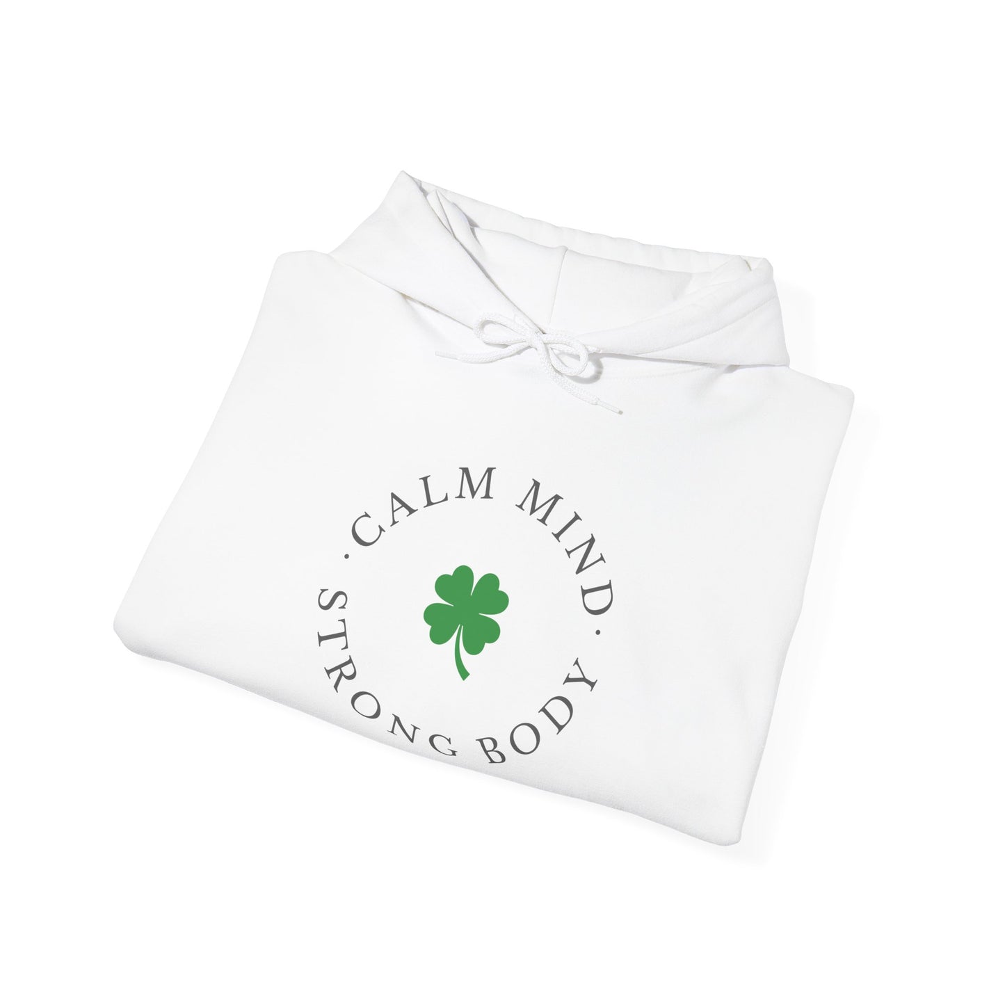 St Patricks Day Gym Hoodie, Calm Mind Strong Body Lucky Life Shamrock Sweatshirt | Irish Fitness, Workout Motivation, St Paddys Day Gift