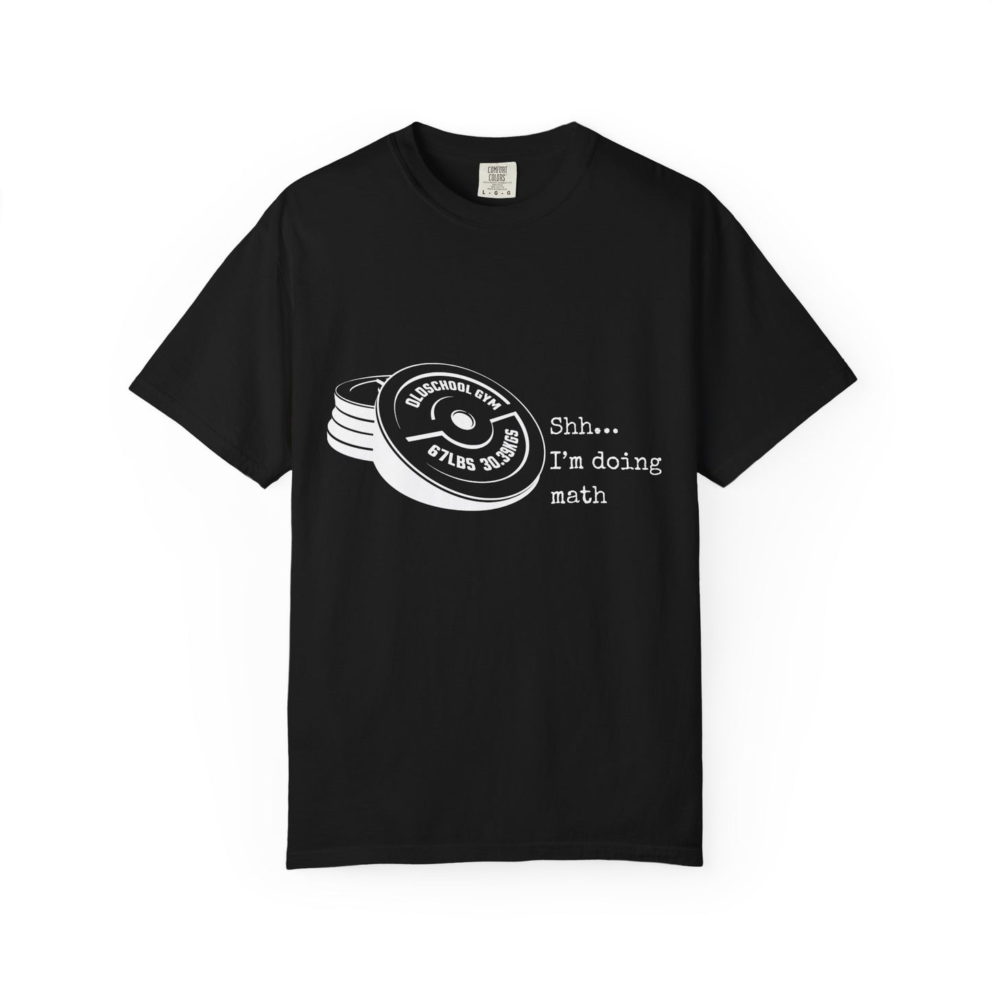 Shh I’m Doing Math Gym Shirt, 6-7 Meme Weightlifting Tee, Oldschool Gym Plate Design, Funny Fitness Workout T-Shirt, Gift