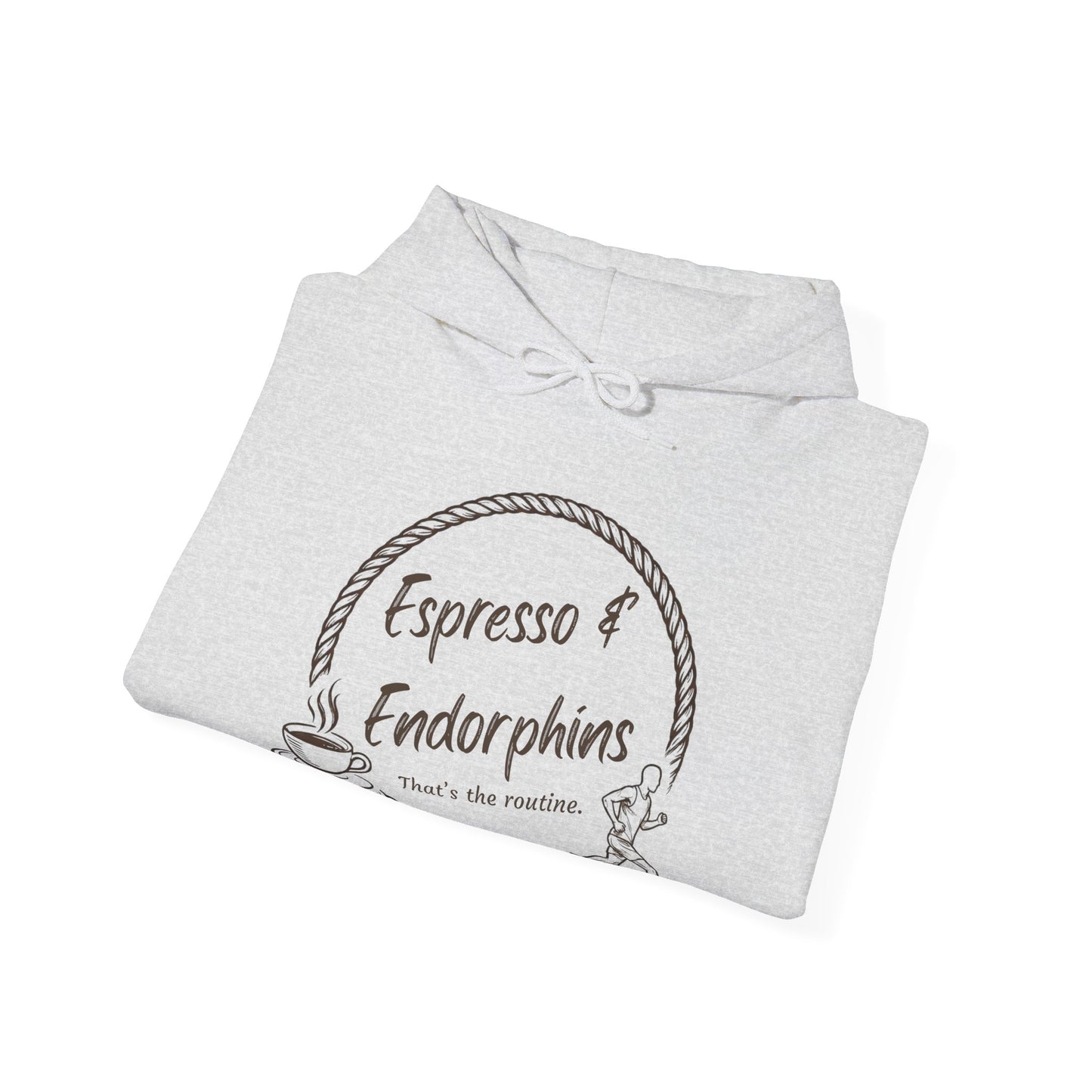 Espresso & Endorphins Hoodie, Coffee and Cardio, Runner Gift, Gym Workout Sweatshirt, Funny Coffee Lover Running Fitness, Marathon Training