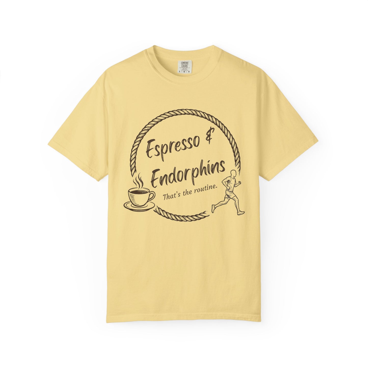 Espresso & Endorphins Shirt, Coffee and Cardio T-Shirt, Runner Gift, Gym Workout Tee, Funny Fitness Shirt, Marathon Training Top