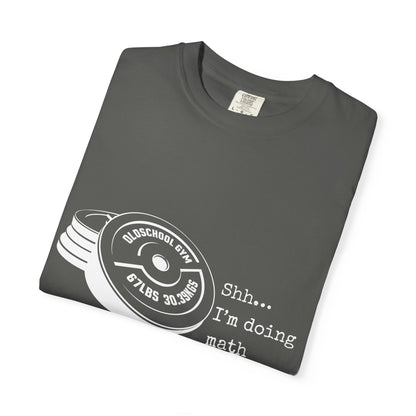 Shh I’m Doing Math Gym Shirt, 6-7 Meme Weightlifting Tee, Oldschool Gym Plate Design, Funny Fitness Workout T-Shirt, Gift
