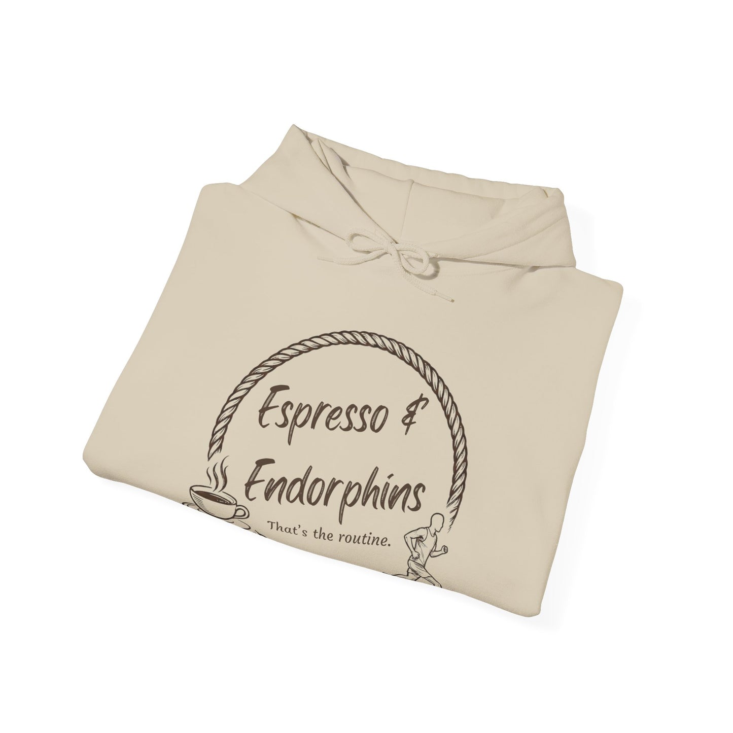 Espresso & Endorphins Hoodie, Coffee and Cardio, Runner Gift, Gym Workout Sweatshirt, Funny Coffee Lover Running Fitness, Marathon Training