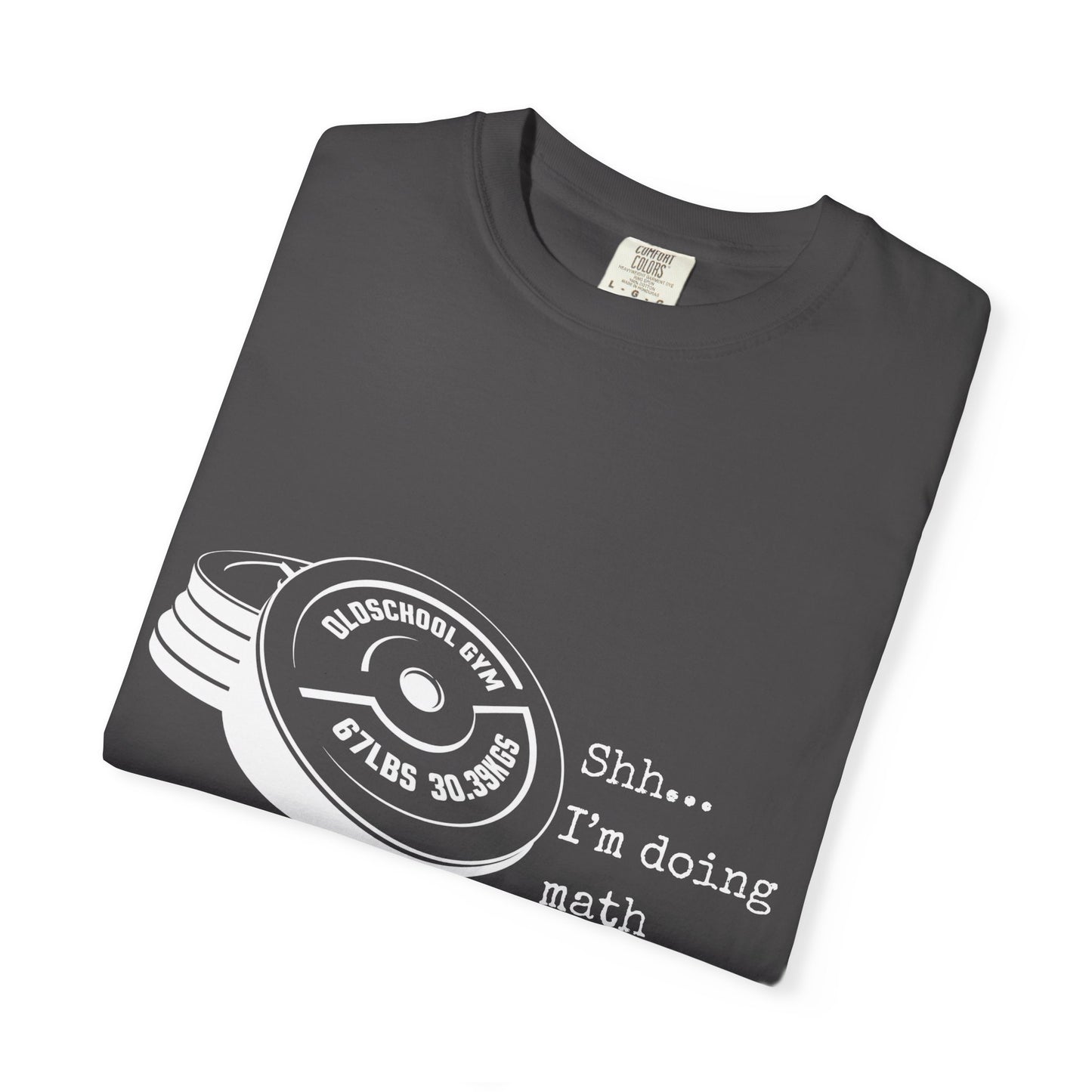 Shh I’m Doing Math Gym Shirt, 6-7 Meme Weightlifting Tee, Oldschool Gym Plate Design, Funny Fitness Workout T-Shirt, Gift