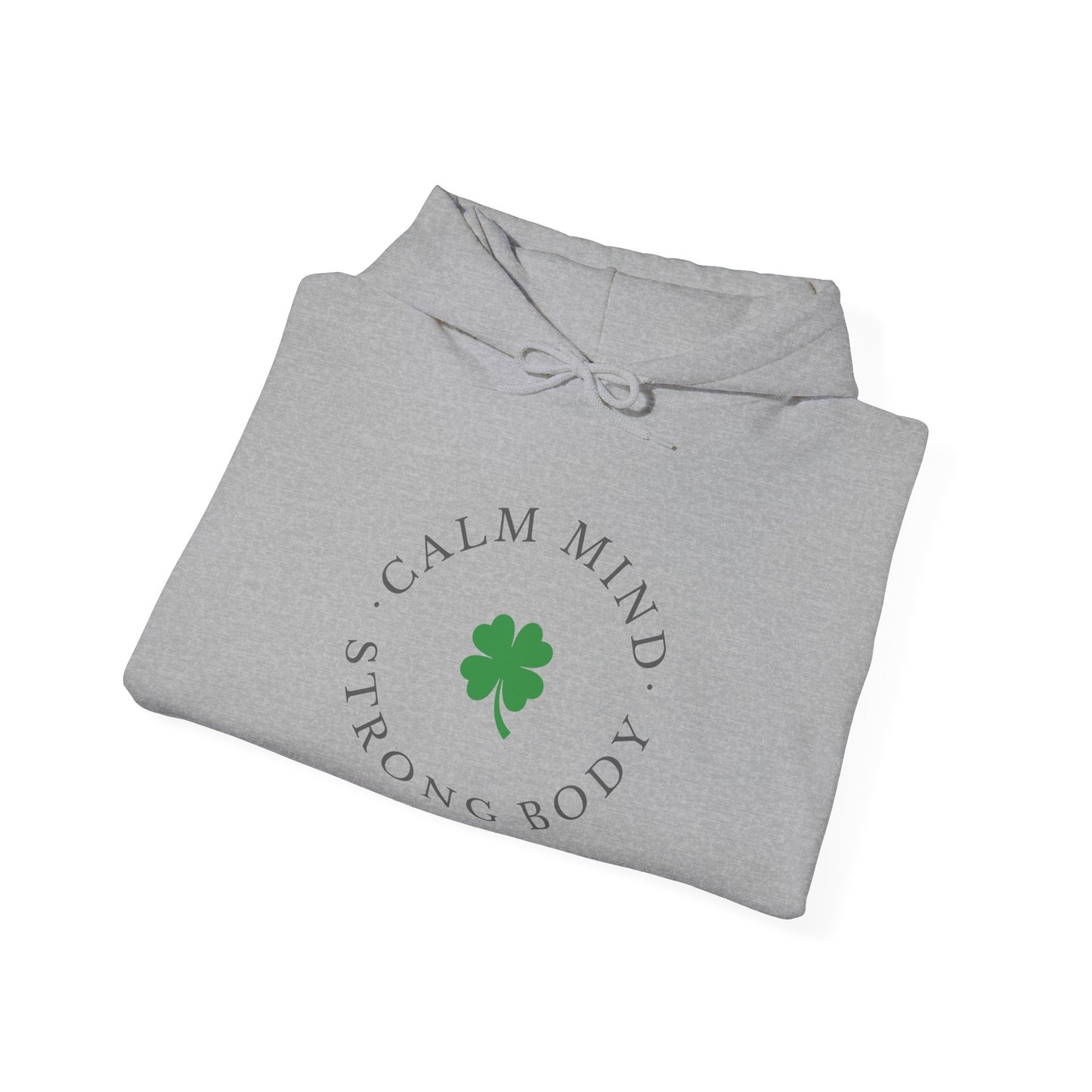 St Patricks Day Gym Hoodie, Calm Mind Strong Body Lucky Life Shamrock Sweatshirt | Irish Fitness, Workout Motivation, St Paddys Day Gift