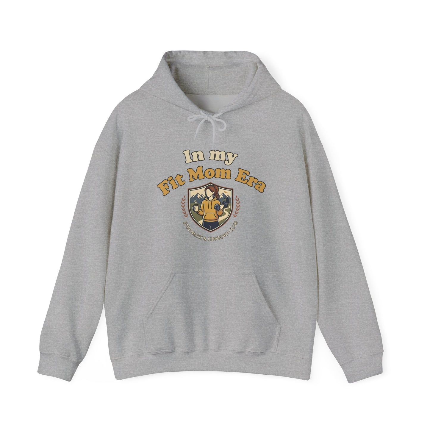 In My Fit Mom Era Hoodie, Graphic Sweatshirt for Active Moms | Fitness Mom Graphic, Strength & Comfort Club | Gym, Coffee, Retro Everyday Wear Gift