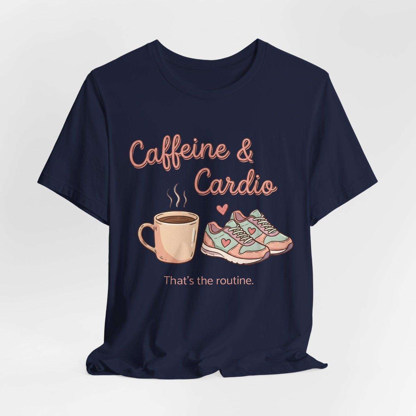Caffeine & Cardio Tee | Coffee Fitness Lover, Workout Shirt, Running Graphic, Gym Fitness Top, Coffee Before Cardio Gift, Cute Runner Tee