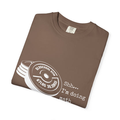 Shh I’m Doing Math Gym Shirt, 6-7 Meme Weightlifting Tee, Oldschool Gym Plate Design, Funny Fitness Workout T-Shirt, Gift