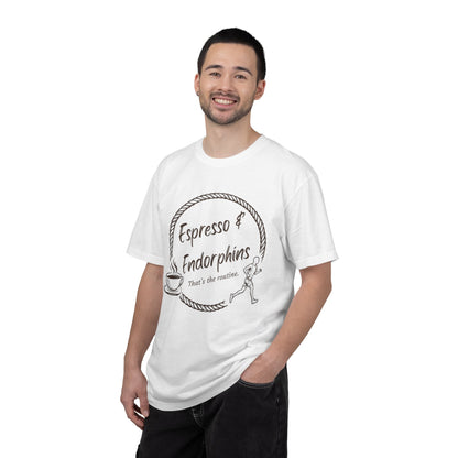 Espresso & Endorphins Shirt, Coffee and Cardio T-Shirt, Runner Gift, Gym Workout Tee, Funny Fitness Shirt, Marathon Training Top