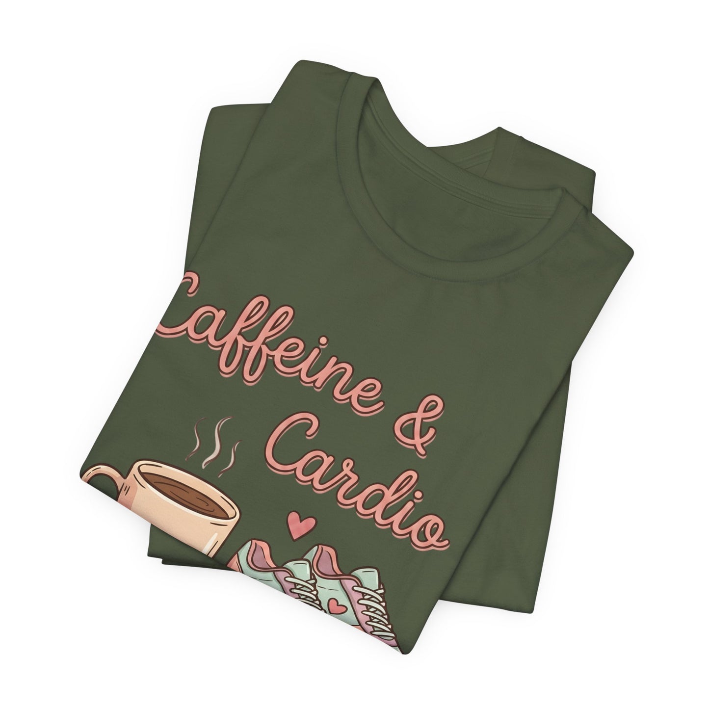 Caffeine & Cardio Tee | Coffee Fitness Lover, Workout Shirt, Running Graphic, Gym Fitness Top, Coffee Before Cardio Gift, Cute Runner Tee