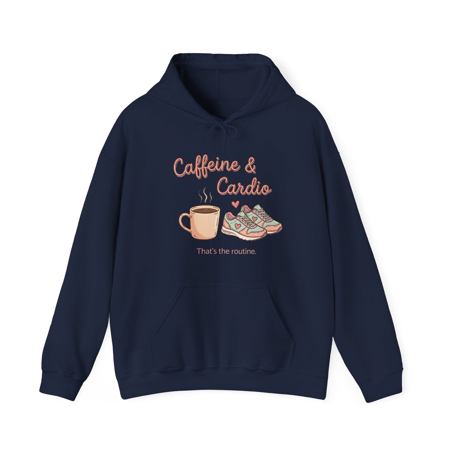Caffeine & Cardio Hoodie | Coffee Fitness Lover, Workout Sweatshirt, Running Graphic, Gym Fitness Pullover, Coffee Before Cardio, Cute Gift