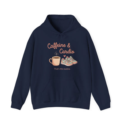 Caffeine & Cardio Hoodie | Coffee Fitness Lover, Workout Sweatshirt, Running Graphic, Gym Fitness Pullover, Coffee Before Cardio, Cute Gift