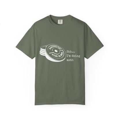 Shh I’m Doing Math Gym Shirt, 6-7 Meme Weightlifting Tee, Oldschool Gym Plate Design, Funny Fitness Workout T-Shirt, Gift