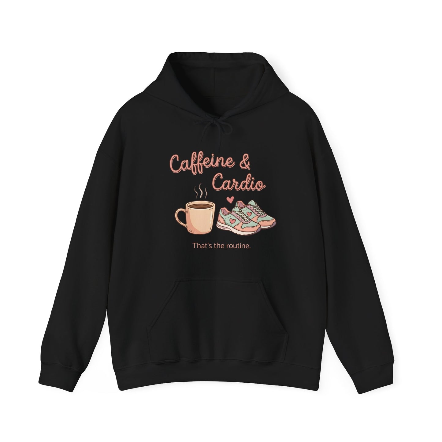 Caffeine & Cardio Hoodie | Coffee Fitness Lover, Workout Sweatshirt, Running Graphic, Gym Fitness Pullover, Coffee Before Cardio, Cute Gift