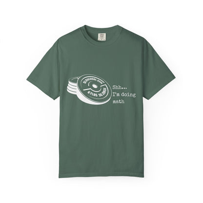 Shh I’m Doing Math Gym Shirt, 6-7 Meme Weightlifting Tee, Oldschool Gym Plate Design, Funny Fitness Workout T-Shirt, Gift