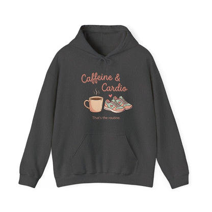 Caffeine & Cardio Hoodie | Coffee Fitness Lover, Workout Sweatshirt, Running Graphic, Gym Fitness Pullover, Coffee Before Cardio, Cute Gift