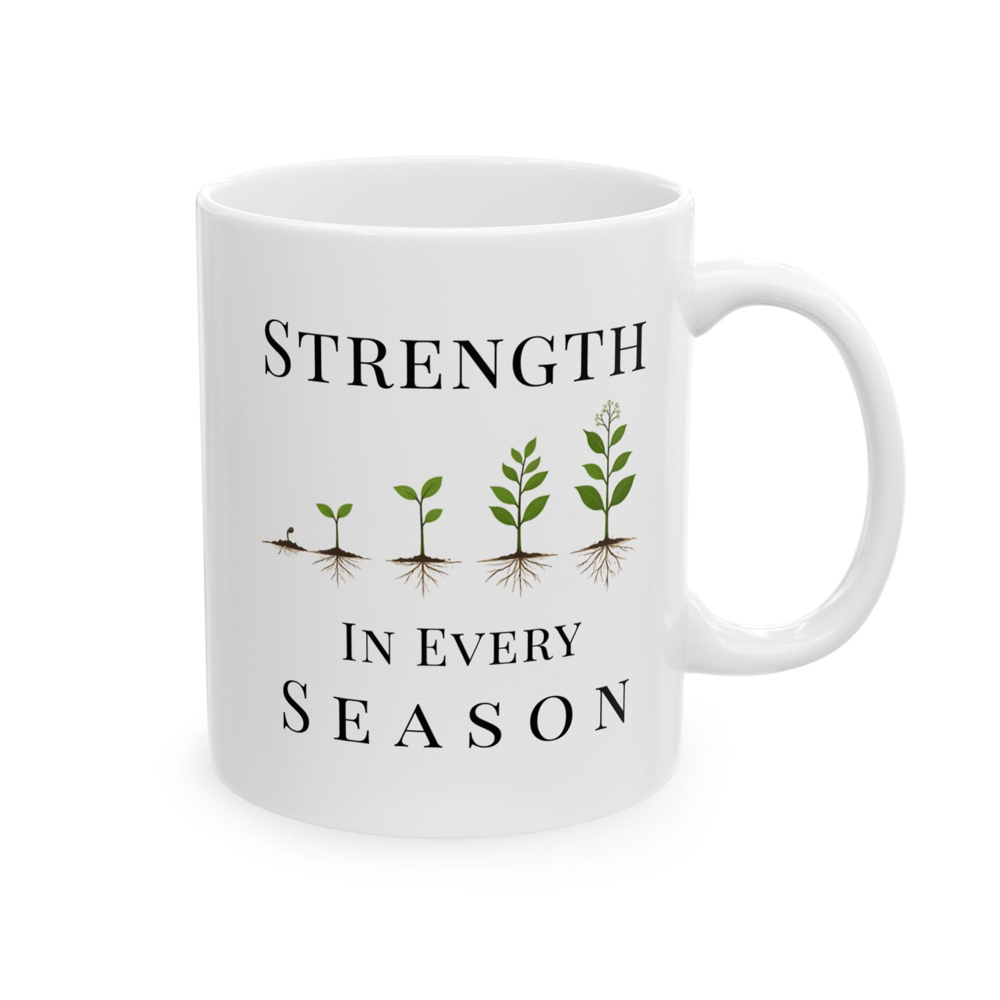 Strength in Every Season Mug | Inspirational Coffee Cup, Motivational Gift for Women, Positive Quote, Self Care Gift, Personal Growth Mug