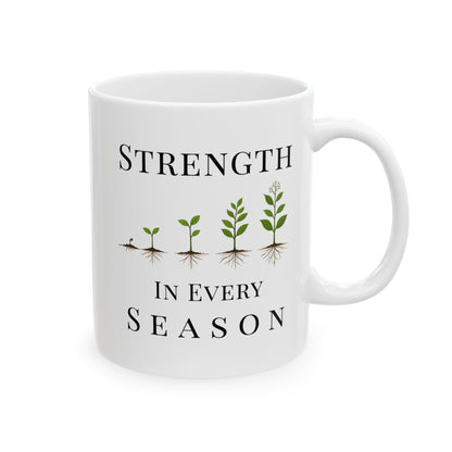 Strength in Every Season Mug | Inspirational Coffee Cup, Motivational Gift for Women, Positive Quote, Self Care Gift, Personal Growth Mug