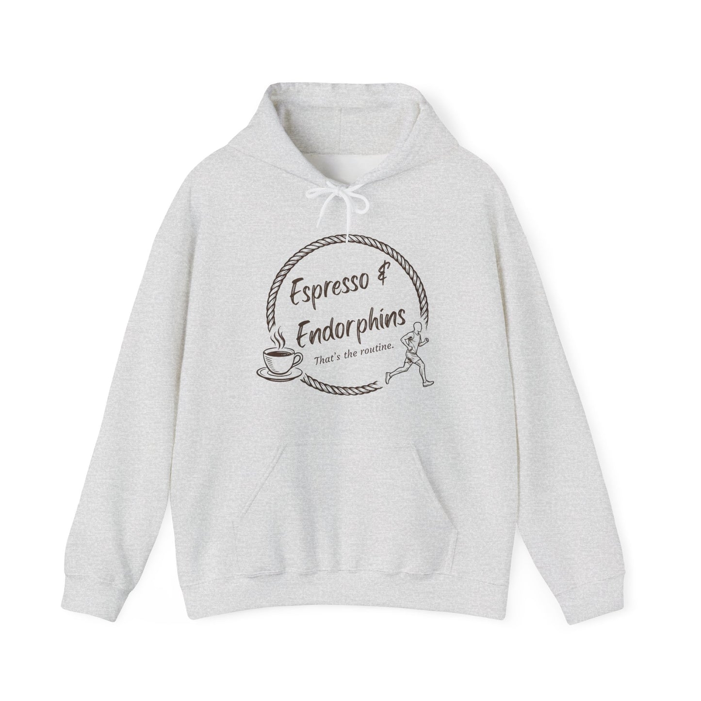 Espresso & Endorphins Hoodie, Coffee and Cardio, Runner Gift, Gym Workout Sweatshirt, Funny Coffee Lover Running Fitness, Marathon Training