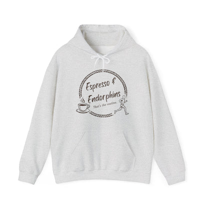 Espresso & Endorphins Hoodie, Coffee and Cardio, Runner Gift, Gym Workout Sweatshirt, Funny Coffee Lover Running Fitness, Marathon Training