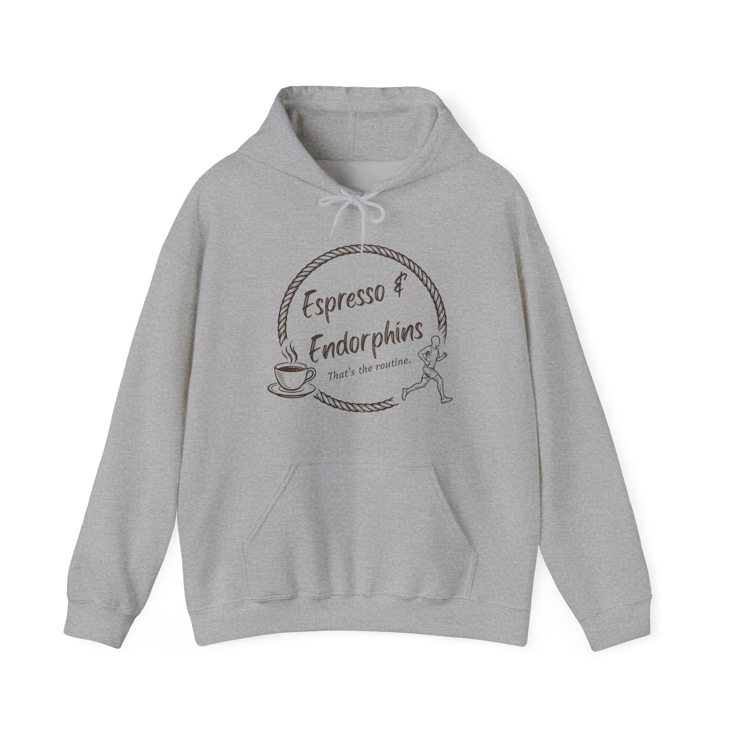 Espresso & Endorphins Hoodie, Coffee and Cardio, Runner Gift, Gym Workout Sweatshirt, Funny Coffee Lover Running Fitness, Marathon Training