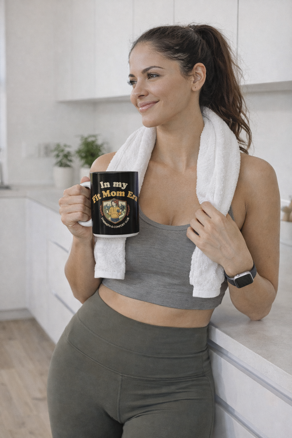 In My Fit Mom Era Mug, Ceramic Coffee Cup, 15oz | Fitness Mom Graphic, Strength & Comfort Club | Gym, Coffee, Retro Everyday Mug Gift
