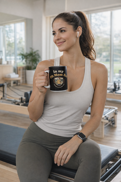 In My Fit Mom Era Mug, Ceramic Coffee Cup, 15oz | Fitness Mom Graphic, Strength & Comfort Club | Gym, Coffee, Retro Everyday Mug Gift
