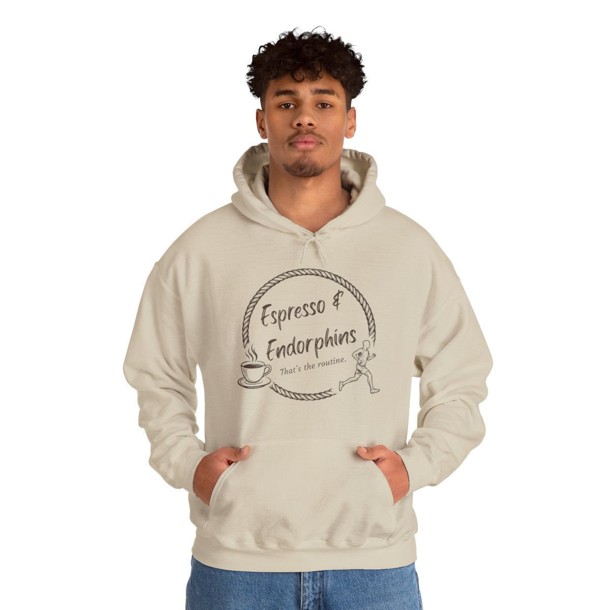 Espresso & Endorphins Hoodie, Coffee and Cardio, Runner Gift, Gym Workout Sweatshirt, Funny Coffee Lover Running Fitness, Marathon Training
