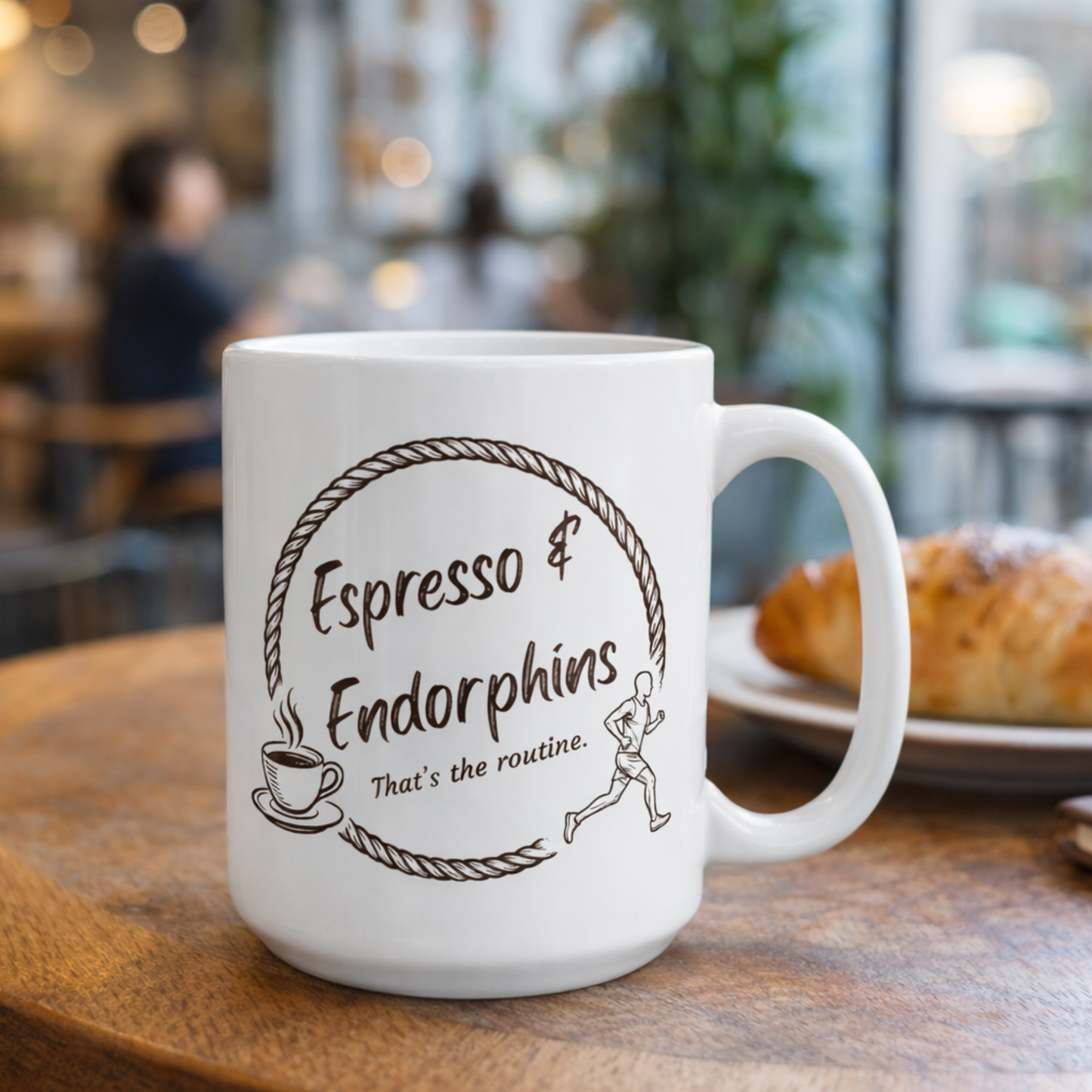 Espresso & Endorphins Mug, Espresso Fueled Runners Ceramic Mug, Coffee and Cardio, Runner Gift, Gym Workout, Funny Coffee Fitness