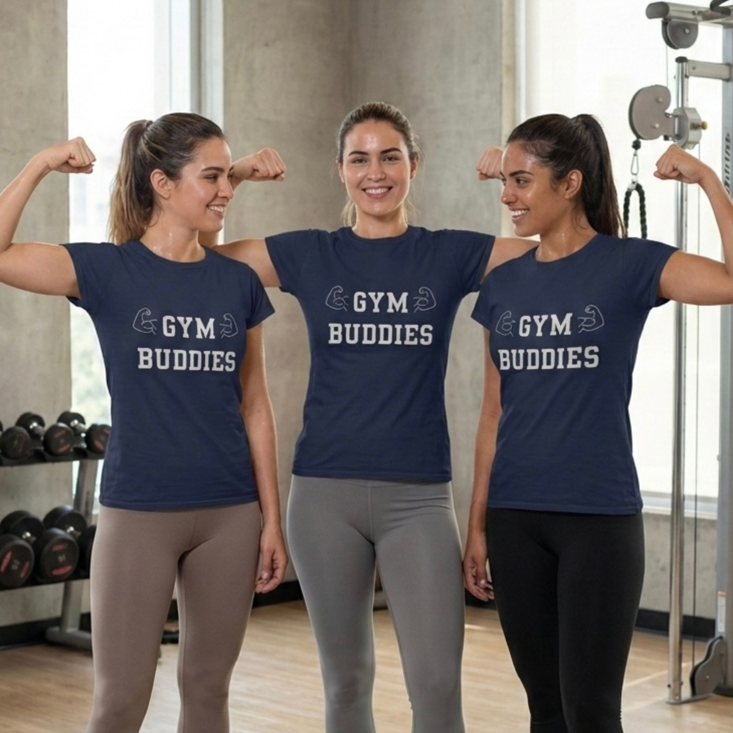 Gym Buddies Shirt, Workout Buddy T-Shirt,  Gym Bestie Gift, Workout Partner Tee, Matching Fitness Friends Shirt, Lifting Training Buddy