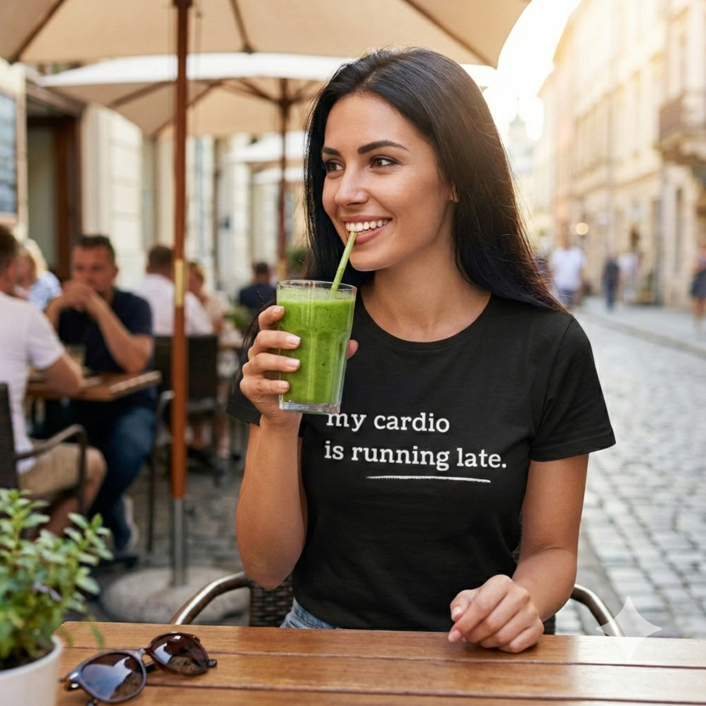 My Cardio Is Running Late Shirt, Funny Workout T-Shirt, Gym and Work Colleague Humor Tee, Sarcastic Fitness, Running Shirt, Work Gym Gift