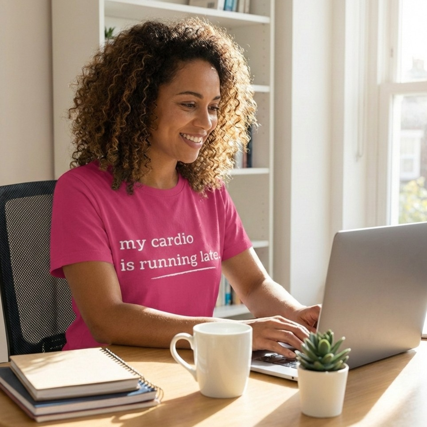 My Cardio Is Running Late Shirt, Funny Workout T-Shirt, Gym and Work Colleague Humor Tee, Sarcastic Fitness, Running Shirt, Work Gym Gift
