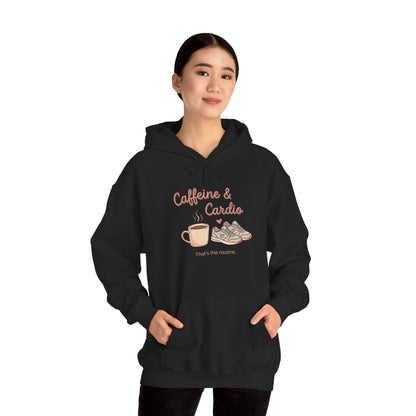 Caffeine & Cardio Hoodie | Coffee Fitness Lover, Workout Sweatshirt, Running Graphic, Gym Fitness Pullover, Coffee Before Cardio, Cute Gift