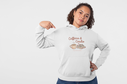 Caffeine & Cardio Hoodie | Coffee Fitness Lover, Workout Sweatshirt, Running Graphic, Gym Fitness Pullover, Coffee Before Cardio, Cute Gift
