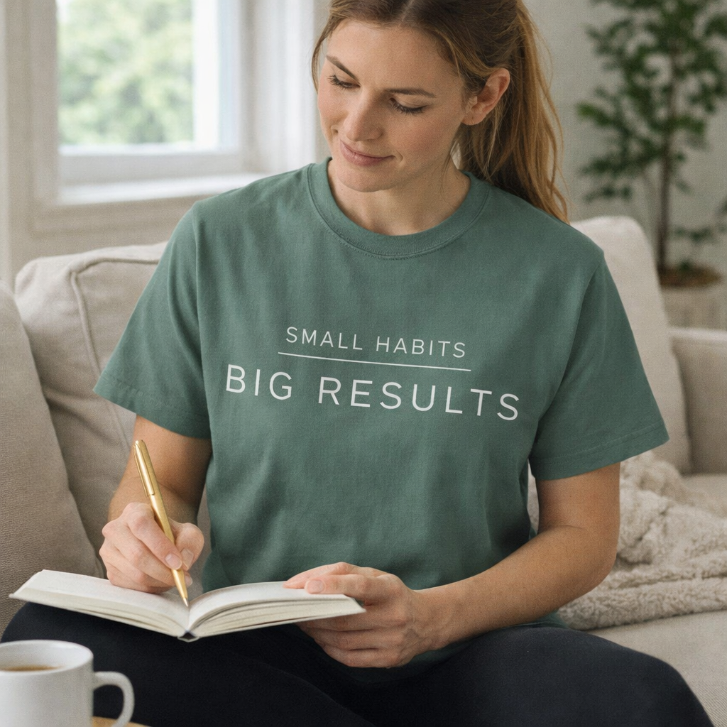 Small Habits Big Results Shirt | Motivational Fitness Tee, Healthy Habits, Discipline Mindset, Wellness Lifestyle T Shirt, Self-Care Gift