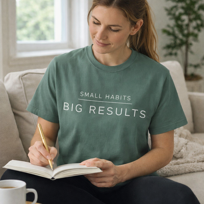 Small Habits Big Results Shirt | Motivational Fitness Tee, Healthy Habits, Discipline Mindset, Wellness Lifestyle T Shirt, Self-Care Gift