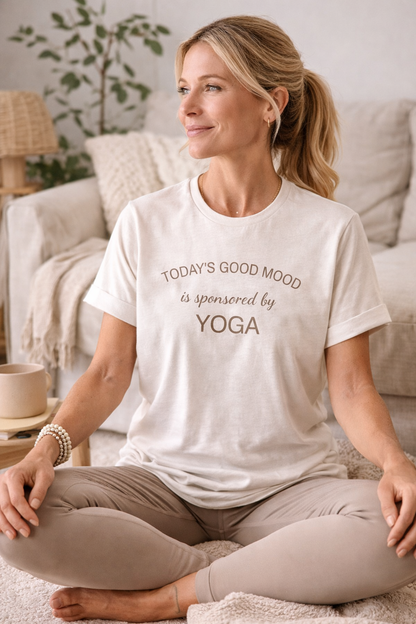 Todays Good Mood is Sponsored by Yoga, Wellness Shirt, Yoga Lover Gift, Minimalist Tee, Inspirational, Mindfulness Meditation T-Shirt