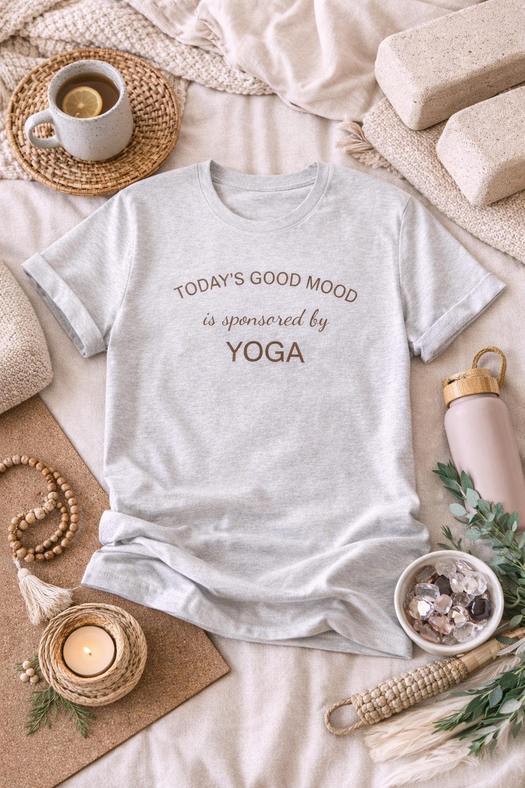Todays Good Mood is Sponsored by Yoga, Wellness Shirt, Yoga Lover Gift, Minimalist Tee, Inspirational, Mindfulness Meditation T-Shirt