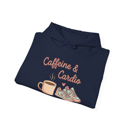 Caffeine & Cardio Hoodie | Coffee Fitness Lover, Workout Sweatshirt, Running Graphic, Gym Fitness Pullover, Coffee Before Cardio, Cute Gift