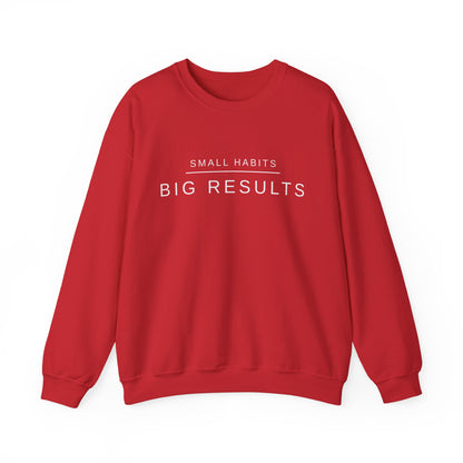 Small Habits Big Results Sweatshirt | Motivational Fitness Crewneck | Minimal Design, Discipline Mindset, Wellness & Healthy Lifestyle Gift