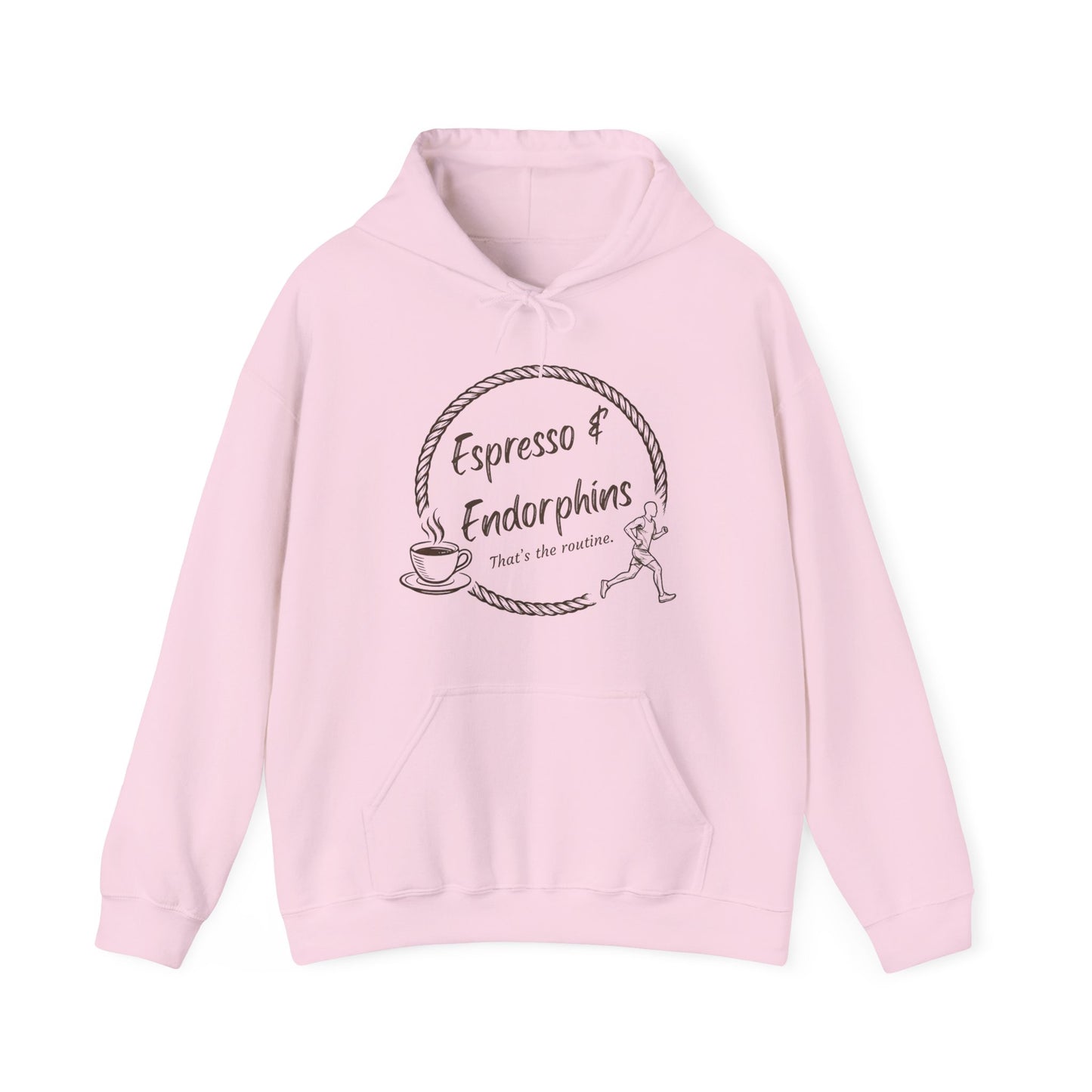 Espresso & Endorphins Hoodie, Coffee and Cardio, Runner Gift, Gym Workout Sweatshirt, Funny Coffee Lover Running Fitness, Marathon Training