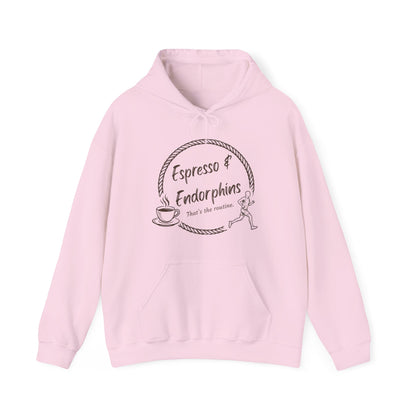 Espresso & Endorphins Hoodie, Coffee and Cardio, Runner Gift, Gym Workout Sweatshirt, Funny Coffee Lover Running Fitness, Marathon Training