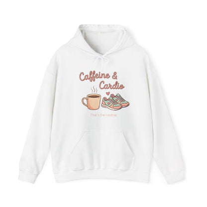 Caffeine & Cardio Hoodie | Coffee Fitness Lover, Workout Sweatshirt, Running Graphic, Gym Fitness Pullover, Coffee Before Cardio, Cute Gift