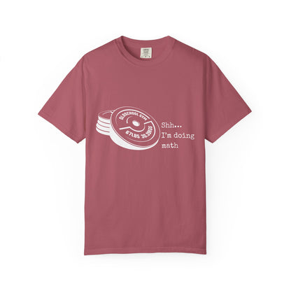 Shh I’m Doing Math Gym Shirt, 6-7 Meme Weightlifting Tee, Oldschool Gym Plate Design, Funny Fitness Workout T-Shirt, Gift