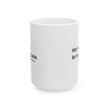 My Cardio is Running Late Mug | 15oz Funny Coffee Mug, Gym and Work Humor, Sarcastic Fitness, Running, Gym Bestie, Work Colleague Gift