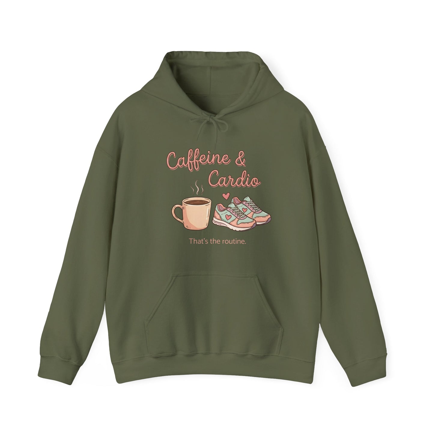 Caffeine & Cardio Hoodie | Coffee Fitness Lover, Workout Sweatshirt, Running Graphic, Gym Fitness Pullover, Coffee Before Cardio, Cute Gift